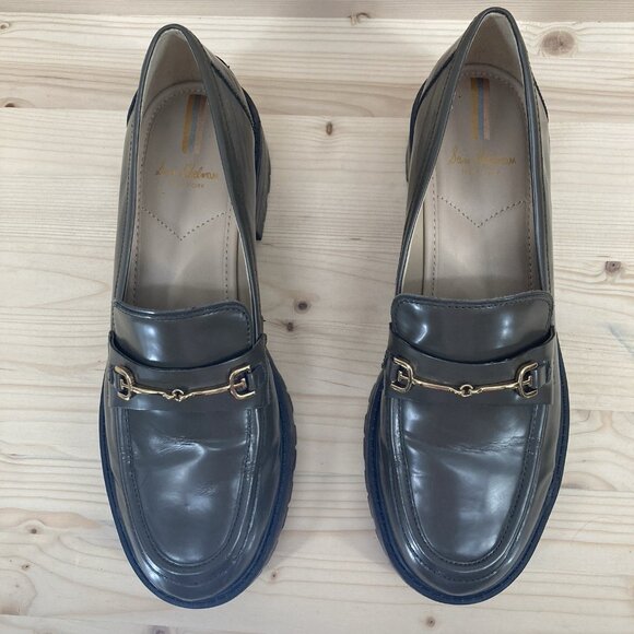 Sam Edelman Womens Penny Loafers Tully Shoes Sz 8.5 Alpine Green Gold Leather - Picture 3 of 16